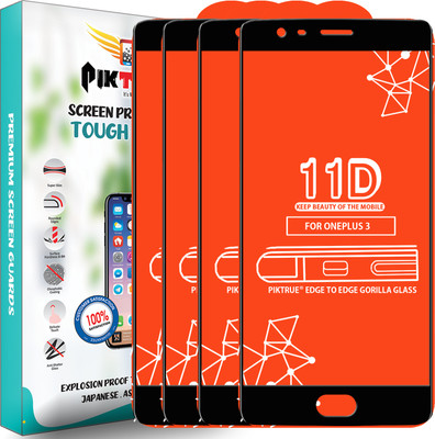 PikTrue Edge To Edge Tempered Glass for OnePlus 3(Pack of 4)