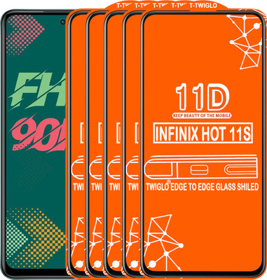 TWIGLO Edge To Edge Tempered Glass for INFINIX HOT 11S(Pack of 5)