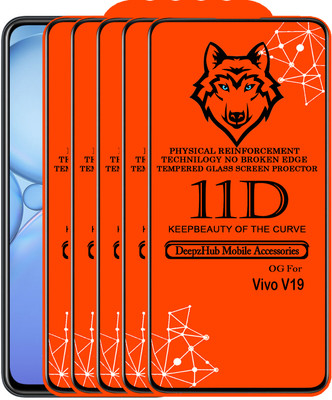 DeepzHub Edge To Edge Tempered Glass for Vivo V19(Pack of 5)