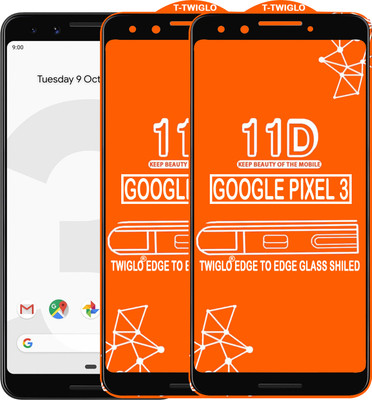 TWIGLO Edge To Edge Tempered Glass for GOOGLE PIXEL 3(Pack of 2)