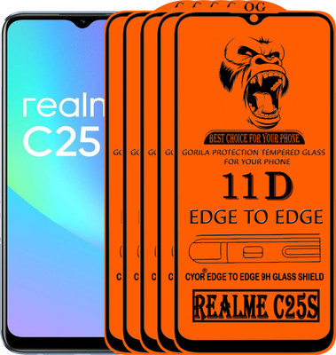 CYOR Edge To Edge Tempered Glass for REALME C25S(Pack of 5)