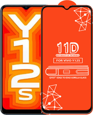 Qyist Edge To Edge Tempered Glass for Vivo Y12S(Pack of 1)