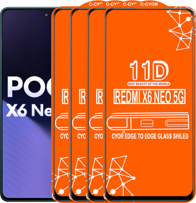 CYOR Edge To Edge Tempered Glass for REDMI X6 NEO 5G(Pack of 4)
