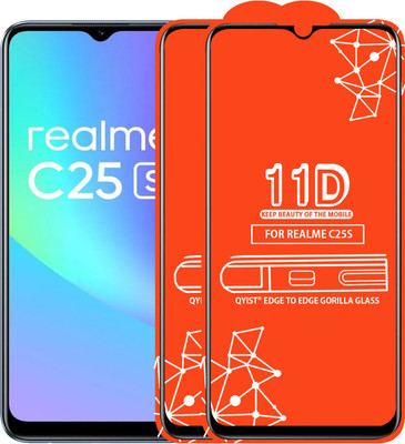 Qyist Edge To Edge Tempered Glass for Realme C25S(Pack of 2)