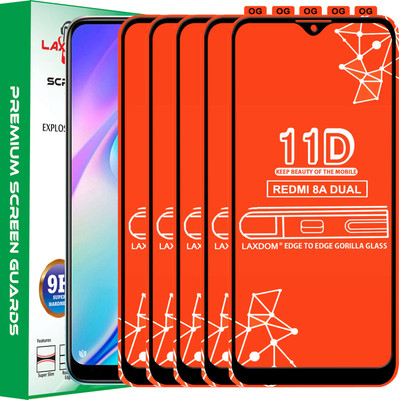 Laxdom Edge To Edge Tempered Glass for REDMI 8A DUAL(Pack of 5)