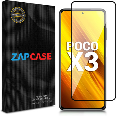 Zapcase Edge To Edge Tempered Glass for Poco X3(Pack of 1)