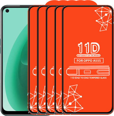 Roxel Edge To Edge Tempered Glass for Oppo A55S(Pack of 5)