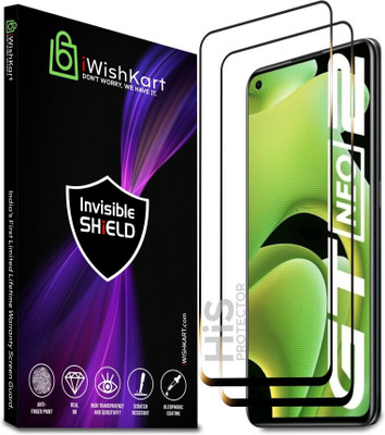 iWishKart Edge To Edge Tempered Glass for realme GT Neo 2 5G, gt neo2, gtneo2, Premium Military grade Edge to Edge Premium gorilla temper black glass screenguard with Self Installation Guide - Wet & Dry wipes, Dust Absorber [With Warranty] mobile ka gilas cover(Pack of 2)