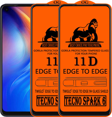 TWIGLO Edge To Edge Tempered Glass for TECNO SPARK 6(Pack of 2)