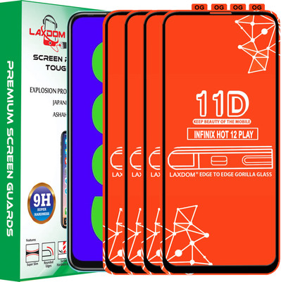 Laxdom Edge To Edge Tempered Glass for INFINIX HOT 12 PLAY(Pack of 4)