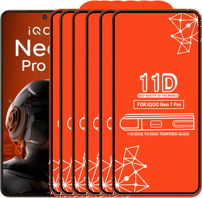 Roxel Edge To Edge Tempered Glass for Iqoo Neo 7 Pro(Pack of 6)