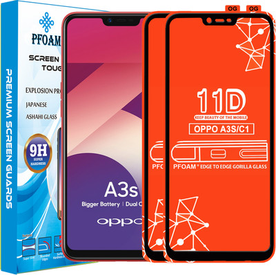 PFOAM Edge To Edge Tempered Glass for Oppo A3s(Pack of 2)