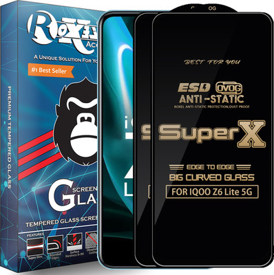 Roxel Edge To Edge Tempered Glass for IQOO Z6 Lite 5G(Pack of 2)