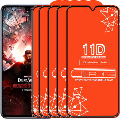 Qyist Edge To Edge Tempered Glass for Infinix Note 12 Turbo(Pack of 5)