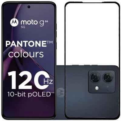 KMPERED Edge To Edge Tempered Glass for Motorola G84 5G, Moto G84 5G(Pack of 1)