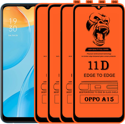 PFOAM Edge To Edge Tempered Glass for OPPO A15(Pack of 4)