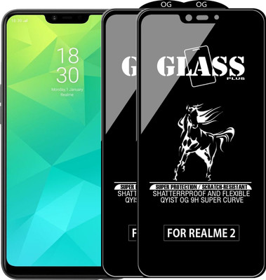 Qyist Edge To Edge Tempered Glass for Realme 2(Pack of 2)