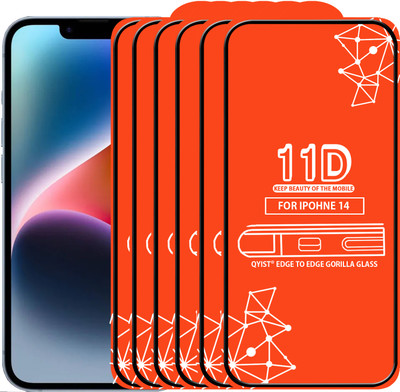 Qyist Edge To Edge Tempered Glass for Iphone 14(Pack of 6)