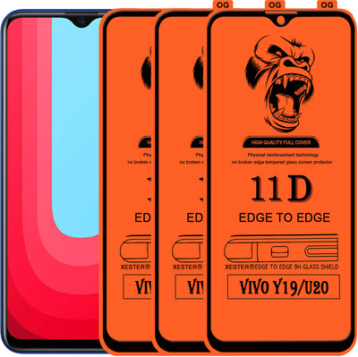 PFOAM Edge To Edge Tempered Glass for VIVO Y19(Pack of 3)