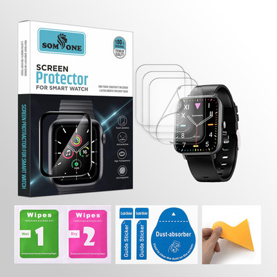 SOMTONE Edge To Edge Tempered Glass for CrossBeats Ignite Smart Watch for Men 1.7 inch Smartwatch 4 PROTECTOR + 4 WIPES + 4 DUST REMOVAL STICKER + 1 WIPER(Pack of 4) SOMTONE Edge To Edge Tempered Glass for CrossBeats Ignite Smart Watch for Men 1.7 inch Smartwatch 4 PROTECTOR + 4 WIPES + 4 DUST REMOVAL STICKER + 1 WIPER(Pack of 4)