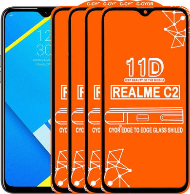 CYOR Edge To Edge Tempered Glass for REALME C2(Pack of 4)
