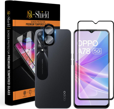 MS-Shield Edge To Edge Tempered Glass for OPPO A78 5G, With Camera Lens Protector(Pack of 1)