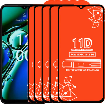 Qyist Edge To Edge Tempered Glass for Moto G42 5G(Pack of 5)