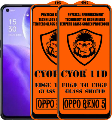 CYOR Edge To Edge Tempered Glass for OPPO RENO 5(Pack of 2)