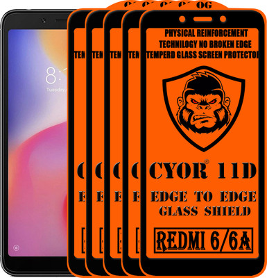 CYOR Edge To Edge Tempered Glass for Mi Redmi 6(Pack of 5)