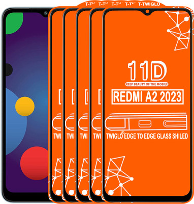TWIGLO Edge To Edge Tempered Glass for REDMI A2 2023(Pack of 5)