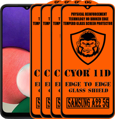CYOR Edge To Edge Tempered Glass for SAMSUNG A22 5G(Pack of 4)