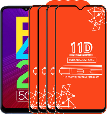 Roxel Edge To Edge Tempered Glass for Samsung Galaxy F42 5G(Pack of 4)