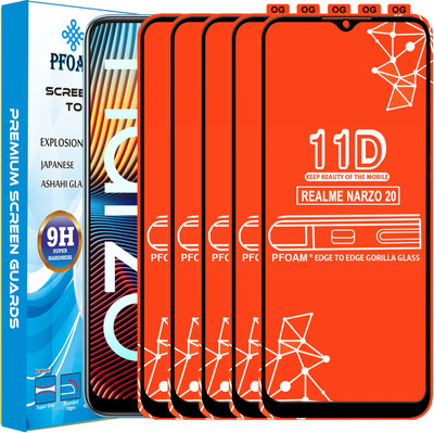 PFOAM Edge To Edge Tempered Glass for REALME NARZO 20(Pack of 5)