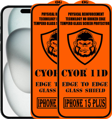 CYOR Edge To Edge Tempered Glass for IPHONE 15 PLUS(Pack of 2)