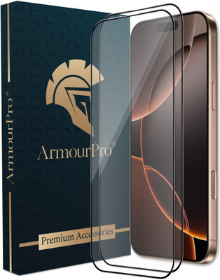 ArmourPro Edge To Edge Tempered Glass for iPhone 16 Pro Max, Apple iPhone 16 Pro Max, 16 Pro Max(Pack of 2)
