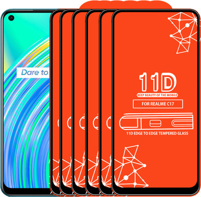 Qyist Edge To Edge Tempered Glass for Realme C17(Pack of 6)
