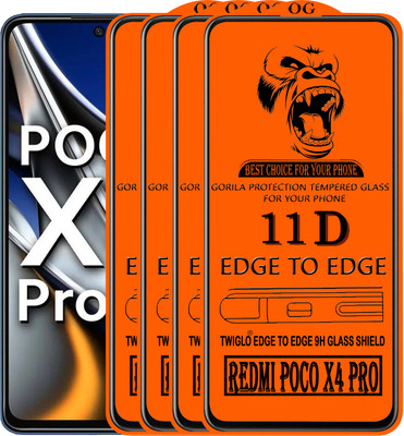 TWIGLO Edge To Edge Tempered Glass for REDMI POCO X4 PRO(Pack of 4)