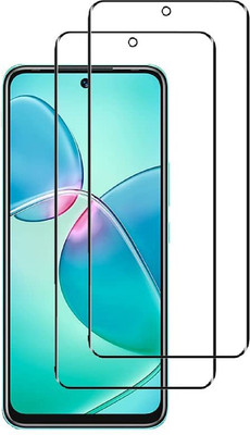 NaturalBuy Edge To Edge Tempered Glass for infinix Hot 12 Play-| Tempered Glass Screen Protector Guard | Full Glue Curved Tempered Glass |(Pack of 2)