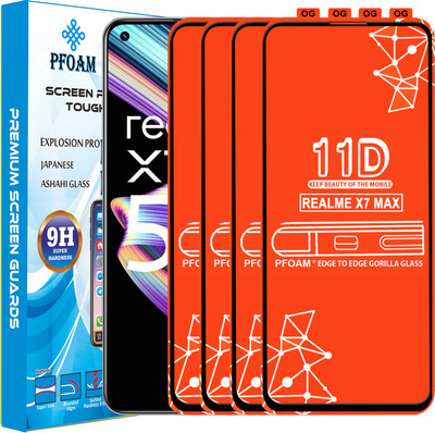 PFOAM Edge To Edge Tempered Glass for REALME X7 MAX(Pack of 4)