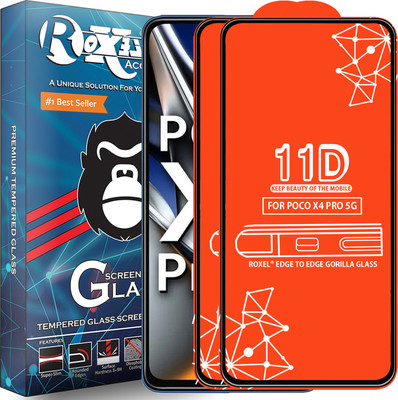 Roxel Edge To Edge Tempered Glass for Poco X4 Pro 5G(Pack of 2)