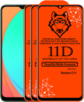 CRodible Edge To Edge Tempered Glass for Realme C11(Pack of 3)