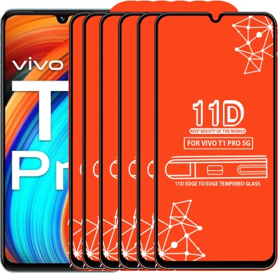 Qyist Edge To Edge Tempered Glass for Vivo T1 Pro 5G(Pack of 6)