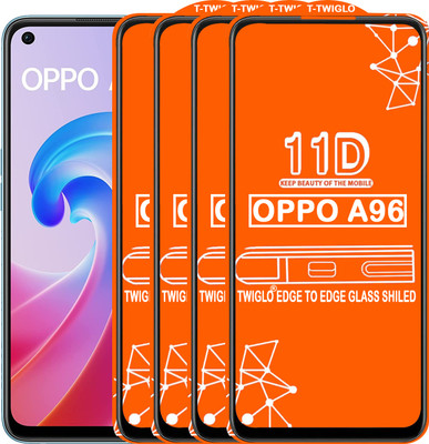 TWIGLO Edge To Edge Tempered Glass for OPPO A96(Pack of 4)