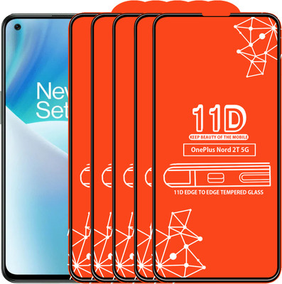 Roxel Edge To Edge Tempered Glass for Oneplus Nord 2T 5G(Pack of 5)