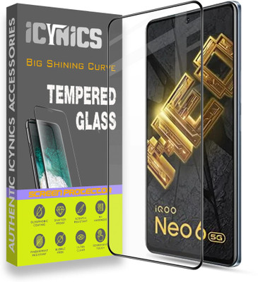 ICYNICS Edge To Edge Tempered Glass for iQOO Neo 6 5G, Anti-Fingerprint, Waterproof, Oil-resistant, Bubble-Free, Anti-Static, Scratch Resistant Full Coverage with Wooden box to ensure safety(Pack of 1)
