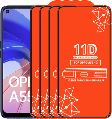 Roxel Edge To Edge Tempered Glass for Oppo A55 4G(Pack of 4)