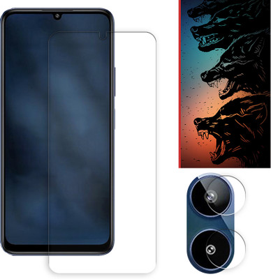 SOMTONE Edge To Edge Tempered Glass for Lava Storm Lite 5G Tempered Glass Screen Protector | Anti-Scratch | Edge to Edge Full Coverage | 9H Hardness ( 1 FRONT SCREEN GUARD + 1 CAMERA LENS PROTECTOR + 1 FREE BACK EMBOSSED SKIN061 )(Pack of 1)