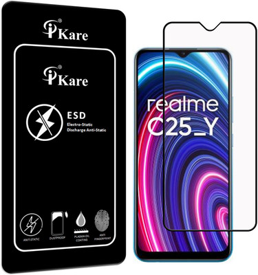 iKare Edge To Edge Tempered Glass for Realme C25Y(Pack of 1)
