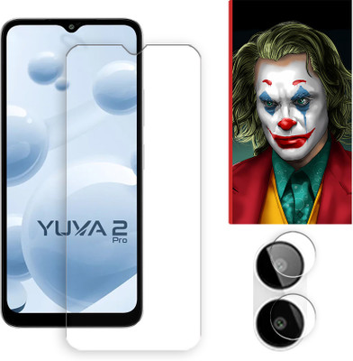 ARBAN Edge To Edge Tempered Glass for Lava Yuva 2 Pro 4G Tempered Screen Protector | Anti-Scratch | Edge to Edge Full Coverage | 9H Hardness ( 1 FRONT SCREEN GUARD + 1 CAMERA LENS PROTECTOR + 1 FREE BACK EMBOSSED SKIN026 )(Pack of 1)