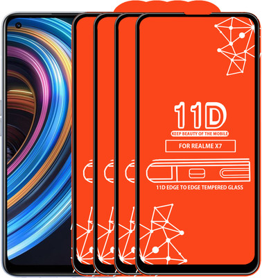Qyist Edge To Edge Tempered Glass for Realme X7(Pack of 4)